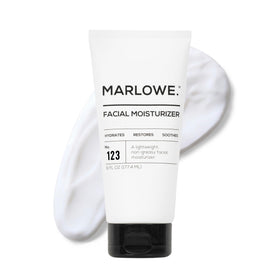 MARLOWE. front packaging showing clean men’s moisturizer benefits