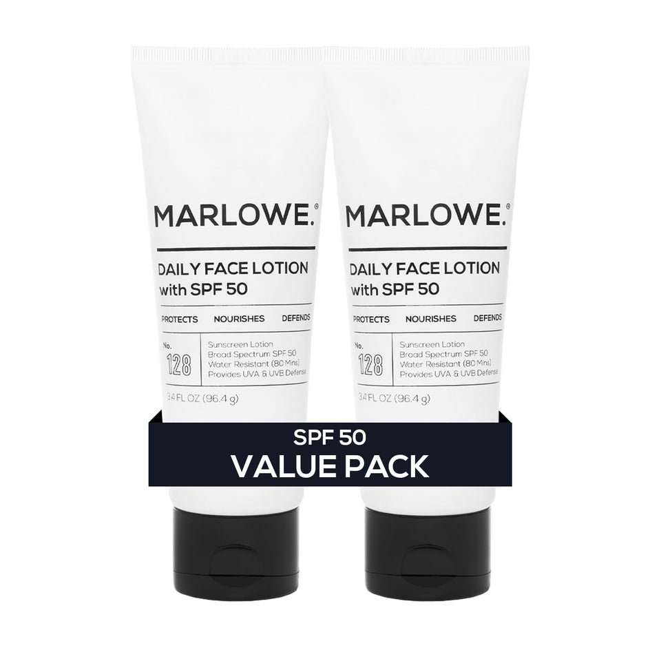 MARLOWE front packaging showing SPF 50 protection and 3.4 oz size