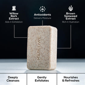 MARLOWE. shower scene lifestyle showing in-use freshness and revitalizing feel