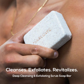 MARLOWE. close-up of scrub texture showing exfoliating grit benefit