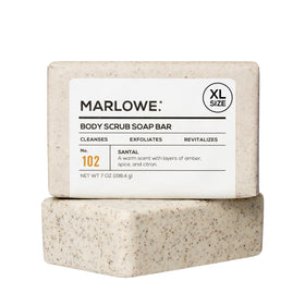 MARLOWE. front packaging showing 7 oz bar and scent benefits