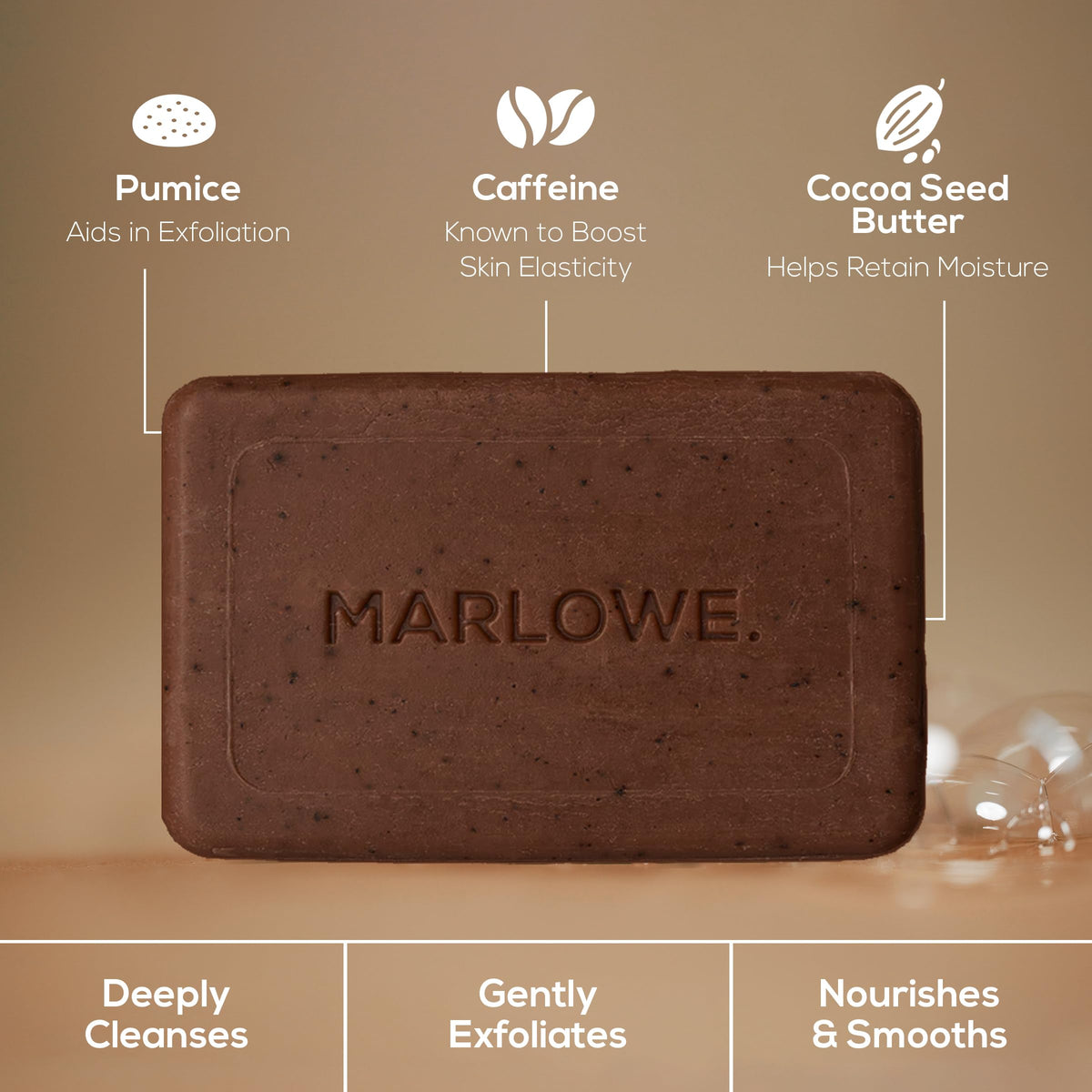 MARLOWE. wrapper with recycled badge showing eco-friendly packaging benefit