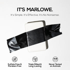 MARLOWE. bar next to ruler showing 7 oz size for longer lasting use benefit