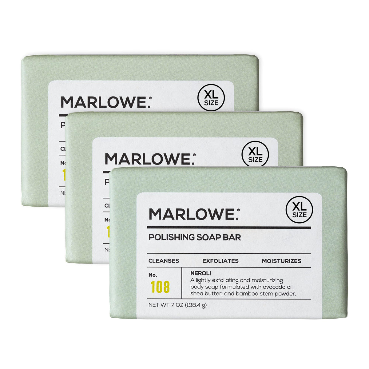 MARLOWE. No. 108 front packaging showing product and benefits