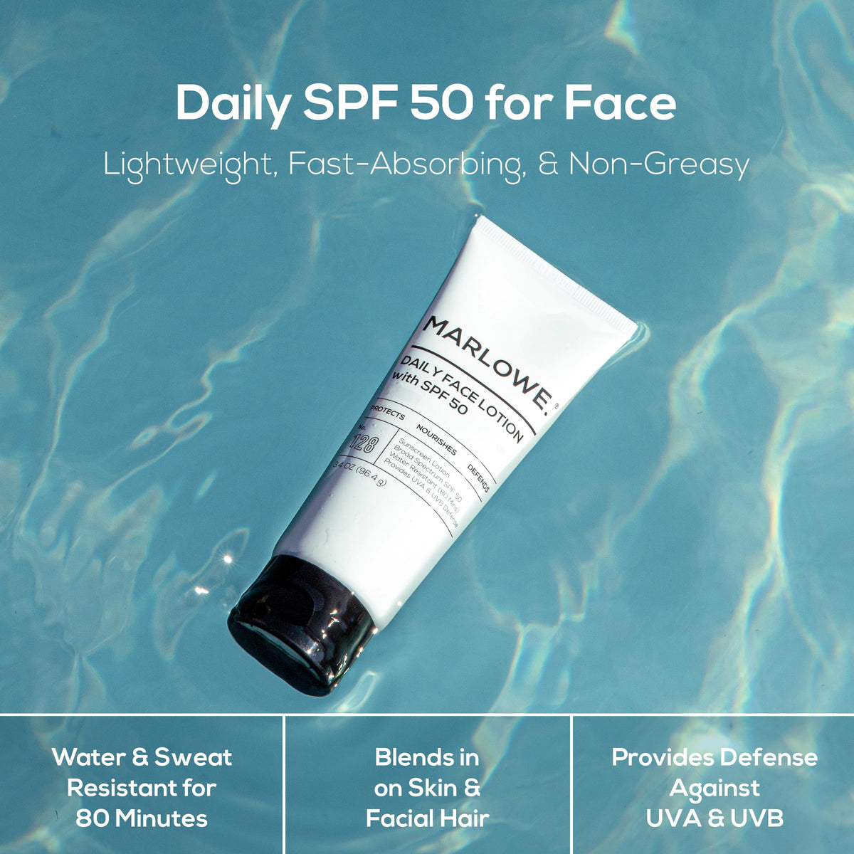 MARLOWE cap and dispenser detail highlighting easy, mess-free application