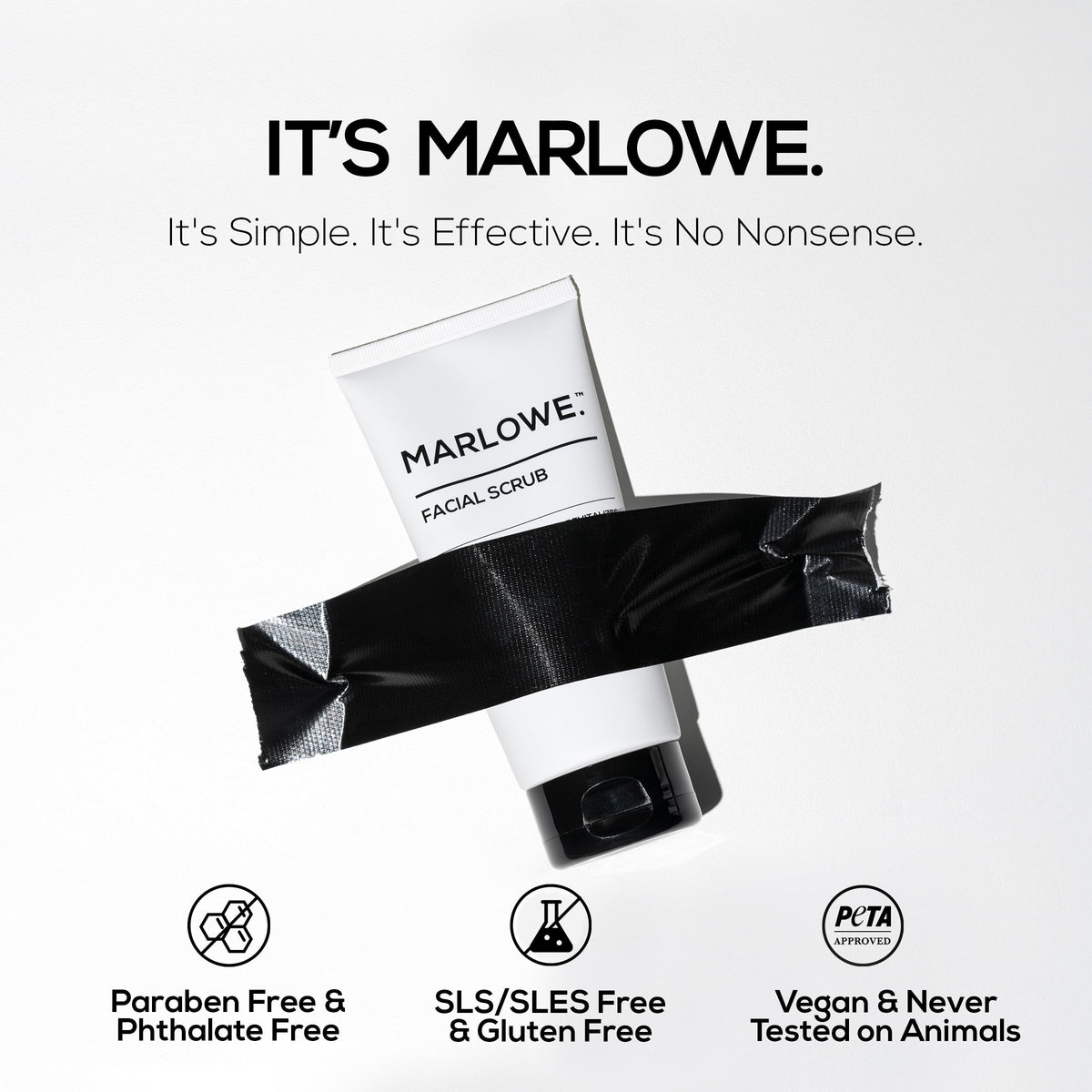 MARLOWE. small amount of scrub in hand demonstrating creamy texture and easy spreadability
