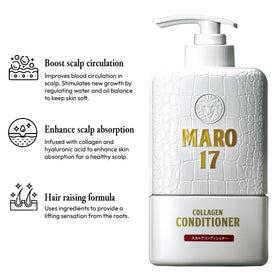 MARO17 conditioner applied to scalp in hand demonstrating easy massage application