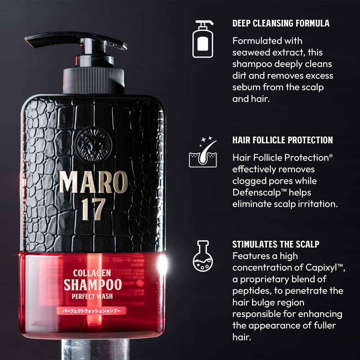 MARO17 pump close-up highlighting easy one-handed dispensing