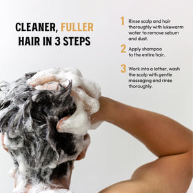 MARO17 shampoo in use washing scalp to remove excess sebum
