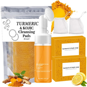 MAROJEIF full turmeric cleansing set displayed, shows convenience and complete routine