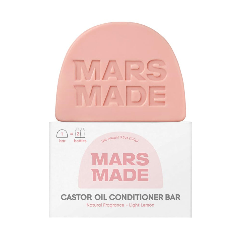 MARS MADE conditioner bar front packaging shows scent and size benefit