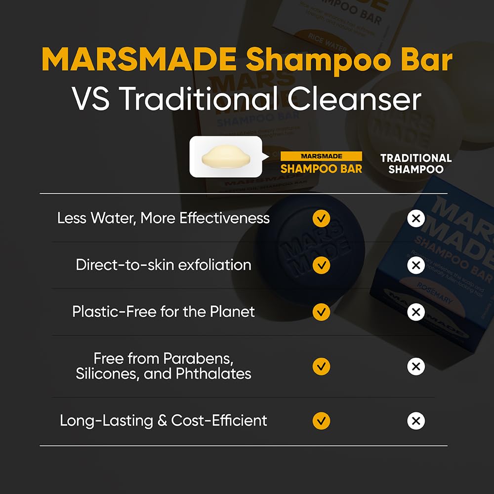 MARS MADE shampoo bar staged in bathroom setting suggesting relaxing, sustainable routine