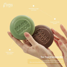 MARS MADE close-up of shampoo bar texture, highlights nourishing oils