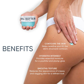 Martinni label close-up of Vita Blu Complex, highlights targeted firming benefit