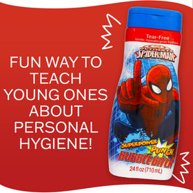 Marvel Amazing Spider-Man close-up of foamy bubble texture for playful baths