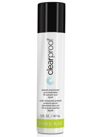 Mary Kay Clear Proof toner bottle front view showing label and 5 fl. oz. size, promotes clean pores