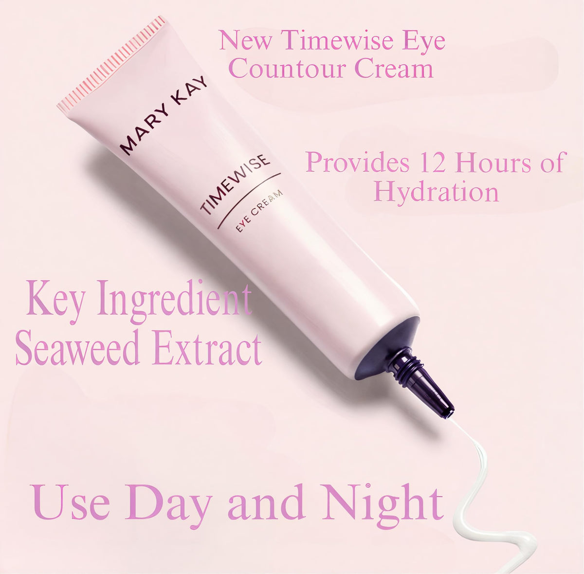 Mary Kay eye cream applied on hand demonstrating lightweight absorption benefit