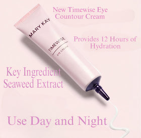 Mary Kay eye cream applied on hand demonstrating lightweight absorption benefit