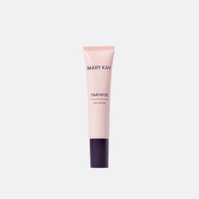Mary Kay eye cream ingredient label detail showing brightening and hydrating benefits
