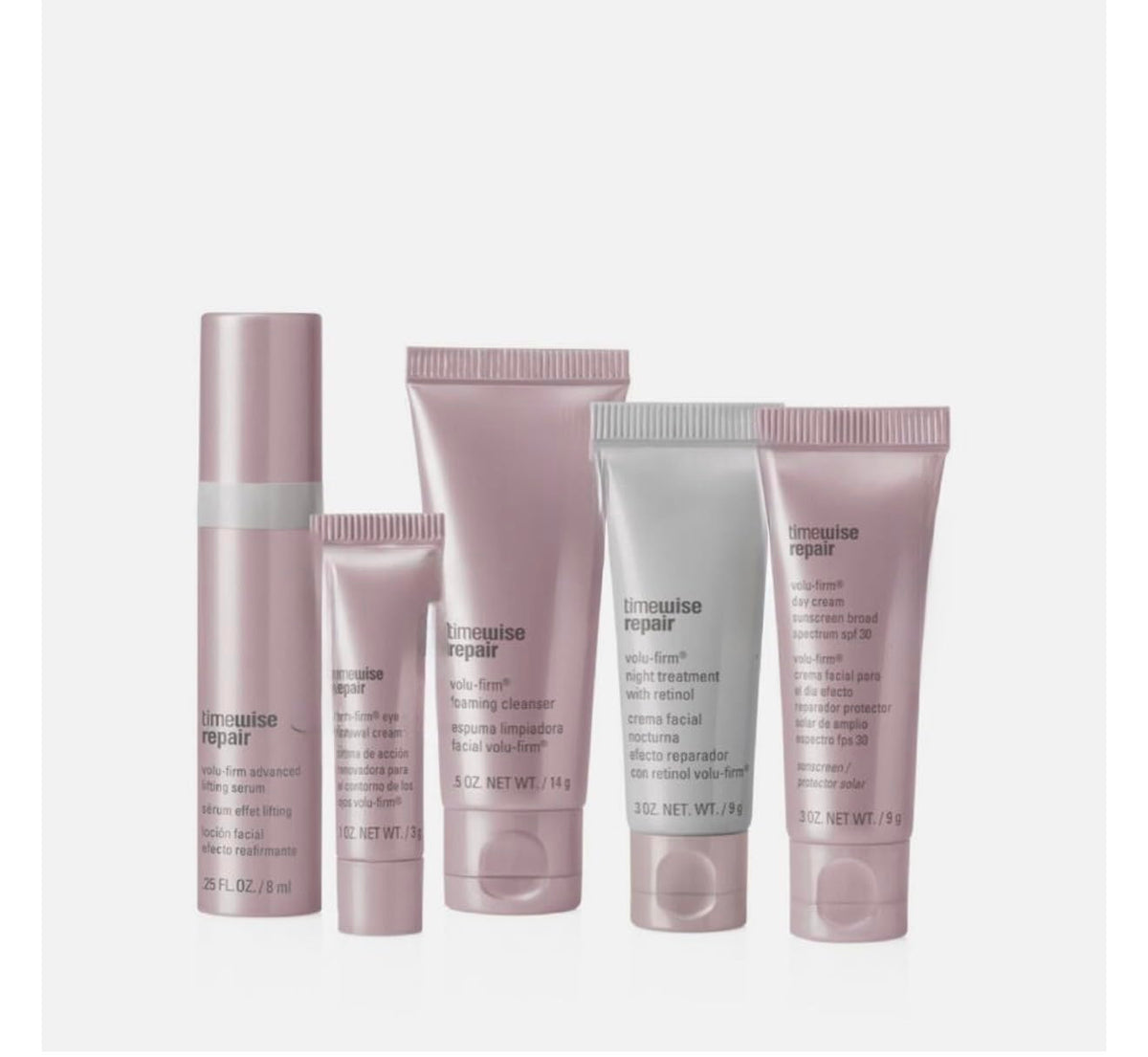 Mary Kay front packaging showing travel-size set and convenient on-the-go anti-aging routine