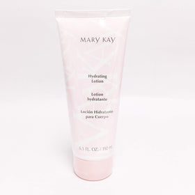 Mary Kay hydrating lotion front packaging showing bottle and label benefits