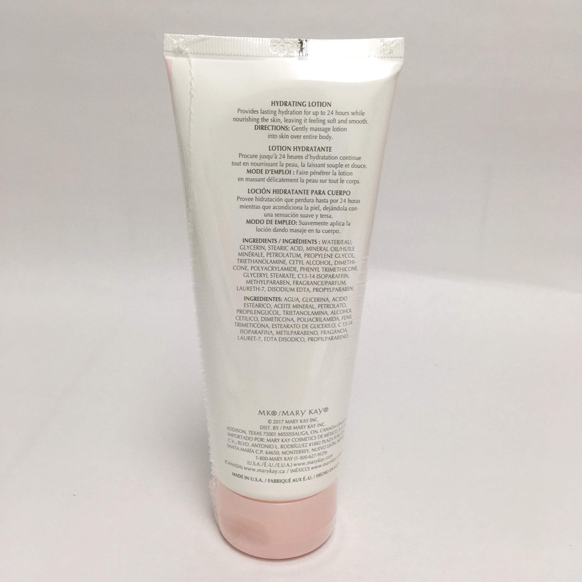 Mary Kay hydrating lotion pump close-up demonstrating easy, mess-free dispensing