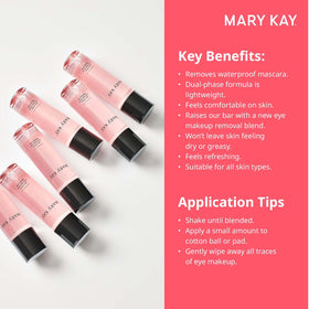 Mary Kay product in use removing mascara gently to reduce tugging and irritation