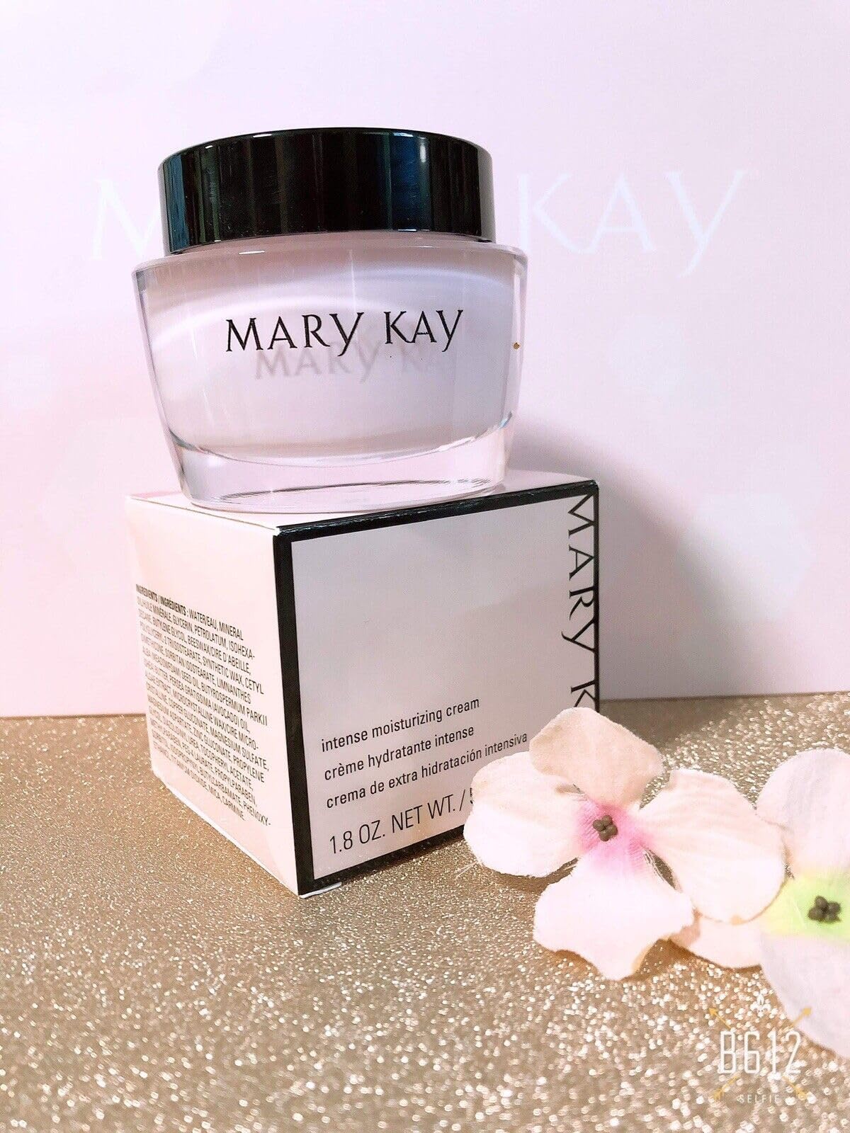 Mary Kay jar on vanity in bathroom for daily skincare routine benefit