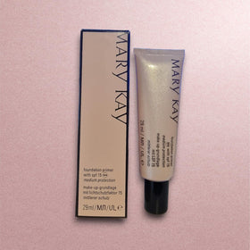 Mary Kay primer front packaging showing lightweight SPF benefit