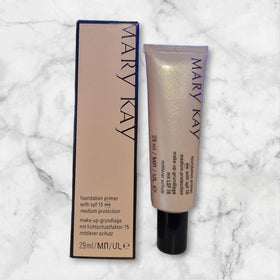 Mary Kay primer texture close-up demonstrating smoothing finish