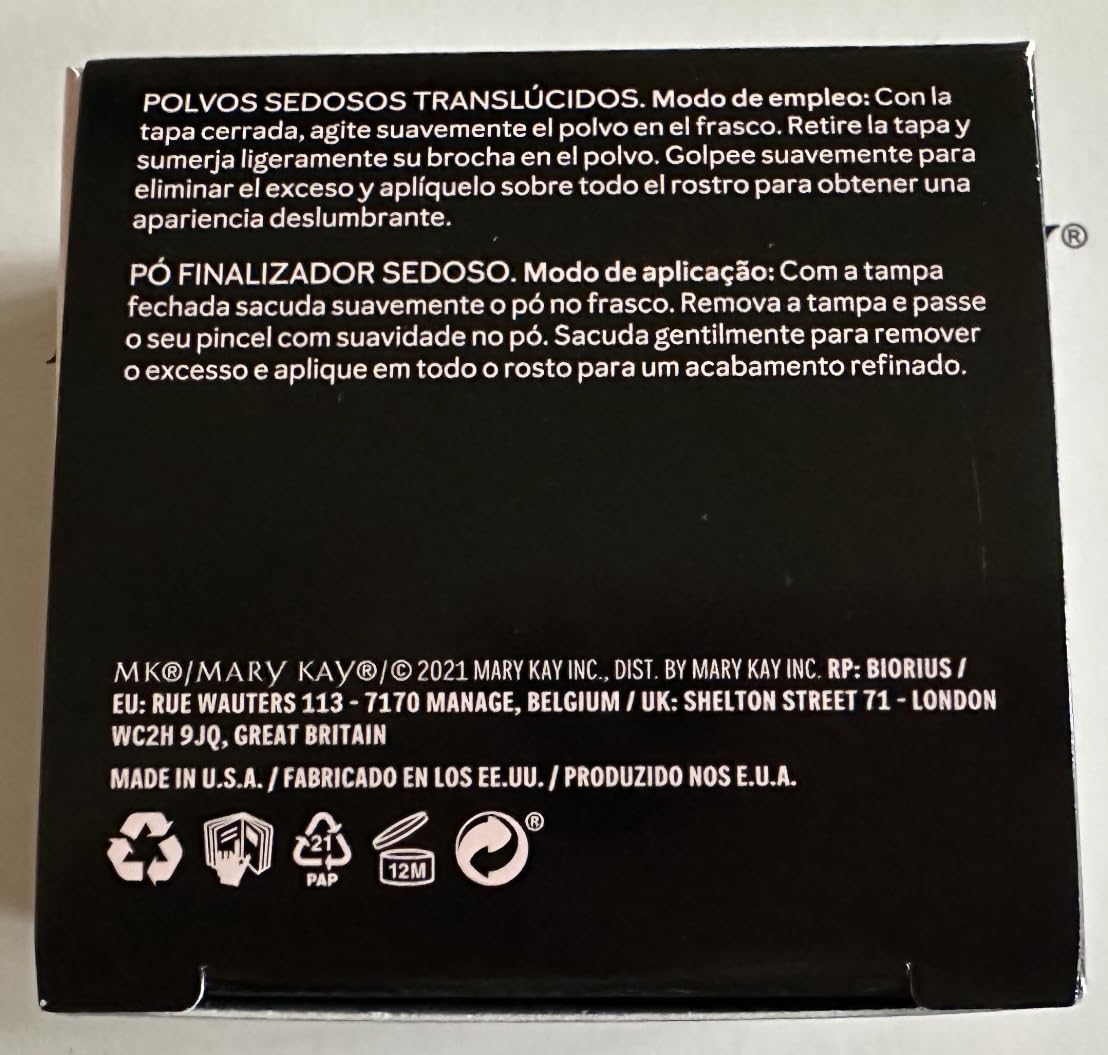 Mary Kay powder inside a makeup bag for quick touch-ups on the go