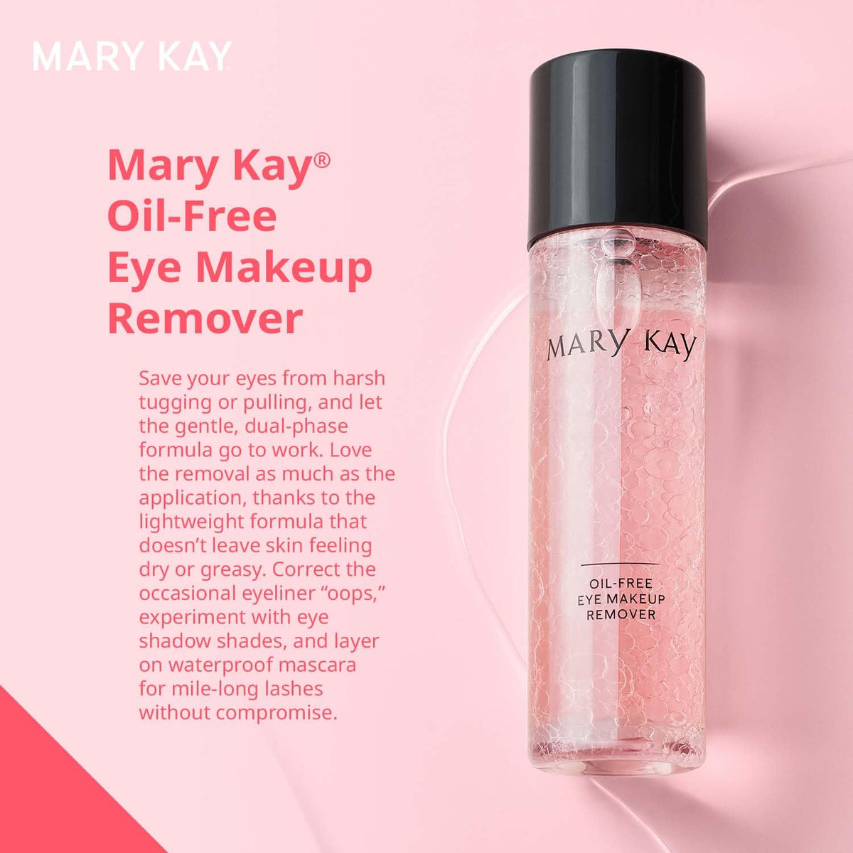 Mary Kay remover texture on cotton pad illustrating fast breakdown of makeup without grease