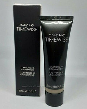 Mary Kay foundation pump and bottle label detail highlighting easy-dispense design
