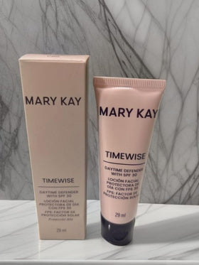 Mary Kay Timewise on bathroom counter in morning routine showing daily protection