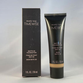Mary Kay pump and label detail highlighting product branding and controlled dispensing benefit