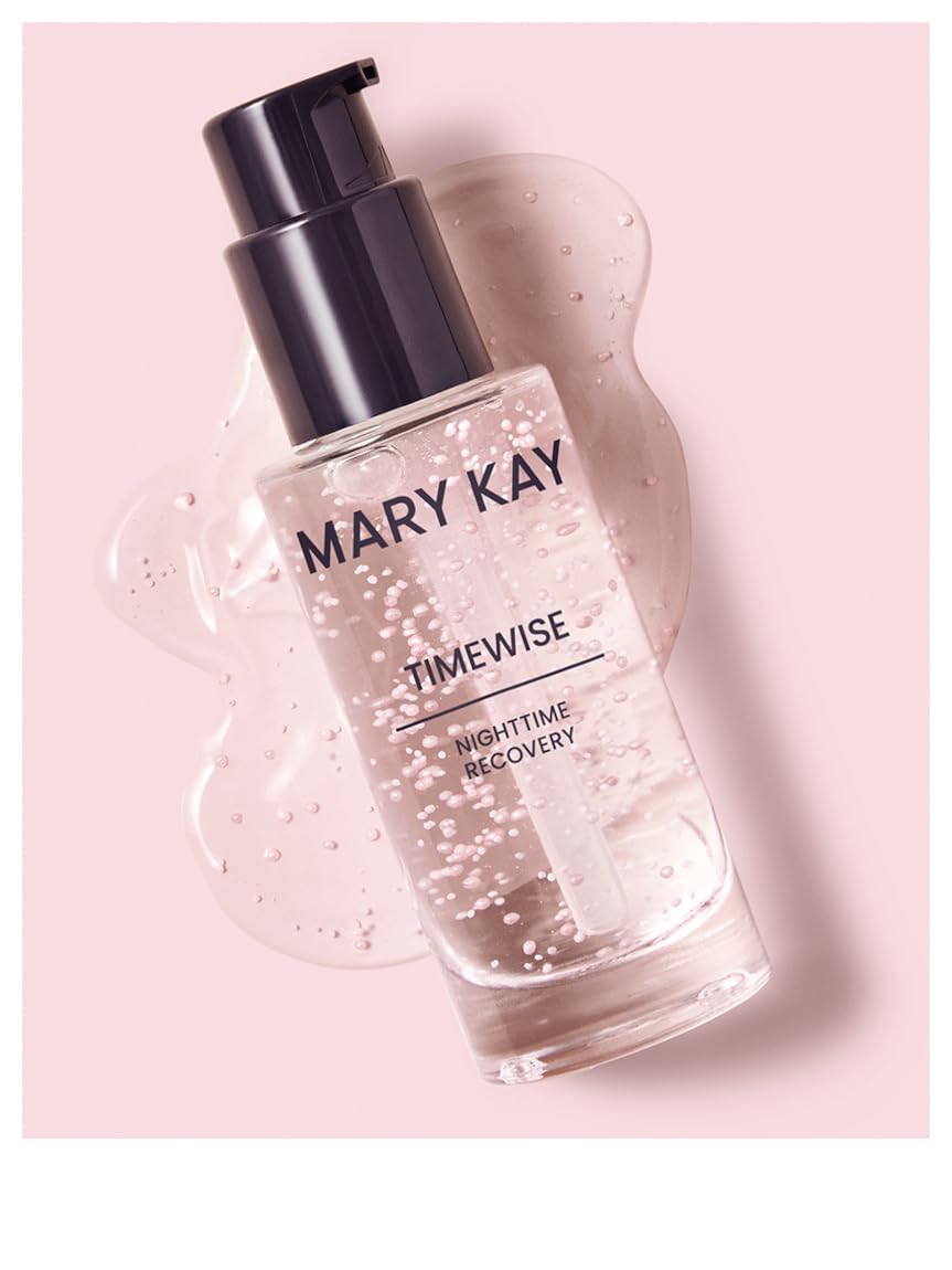 Mary Kay Timewise bottle front view showing label and overnight hydration benefit