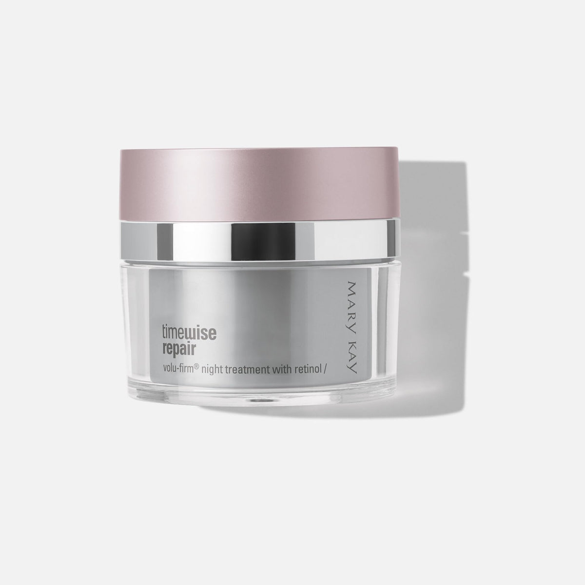 Mary Kay jar front view showing product packaging and elegant night skincare appeal