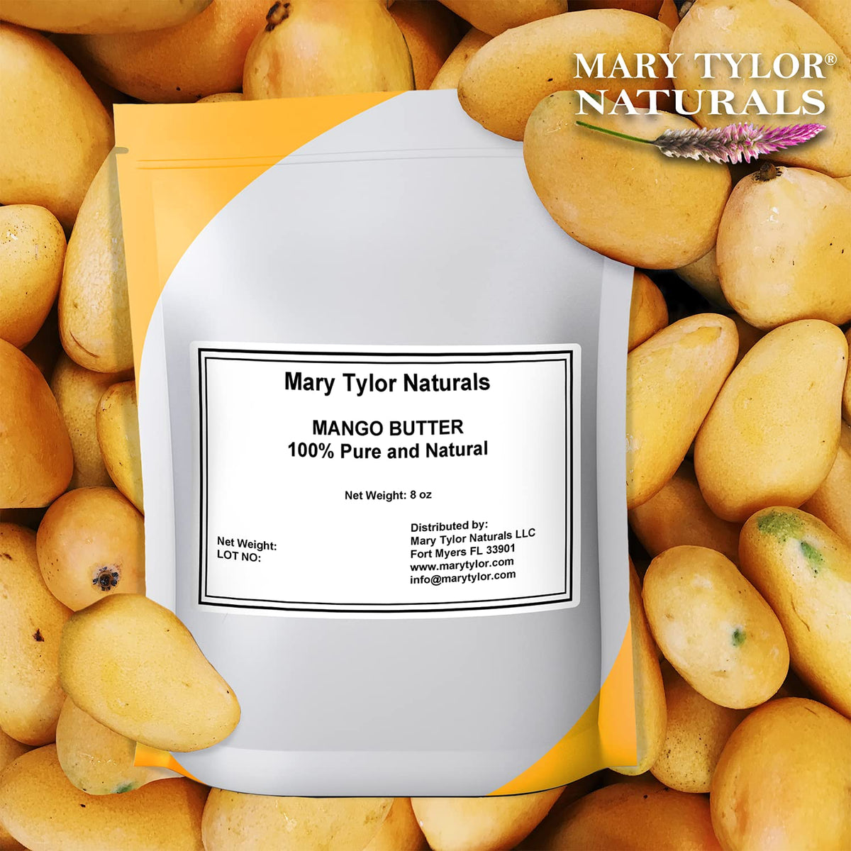 Mary Tylor Naturals creamy mango butter texture on spoon showing smooth spreadability and nourishment