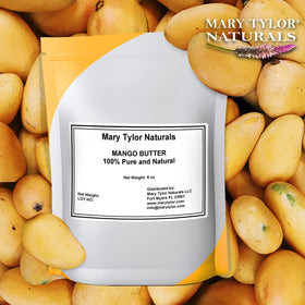 Mary Tylor Naturals creamy mango butter texture on spoon showing smooth spreadability and nourishment