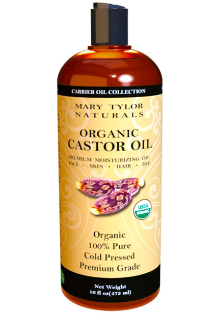 Mary Tylor Naturals front bottle showing 16 oz label and organic certification benefit