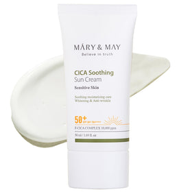 Mary&May front tube view showing SPF50 and lightweight benefits