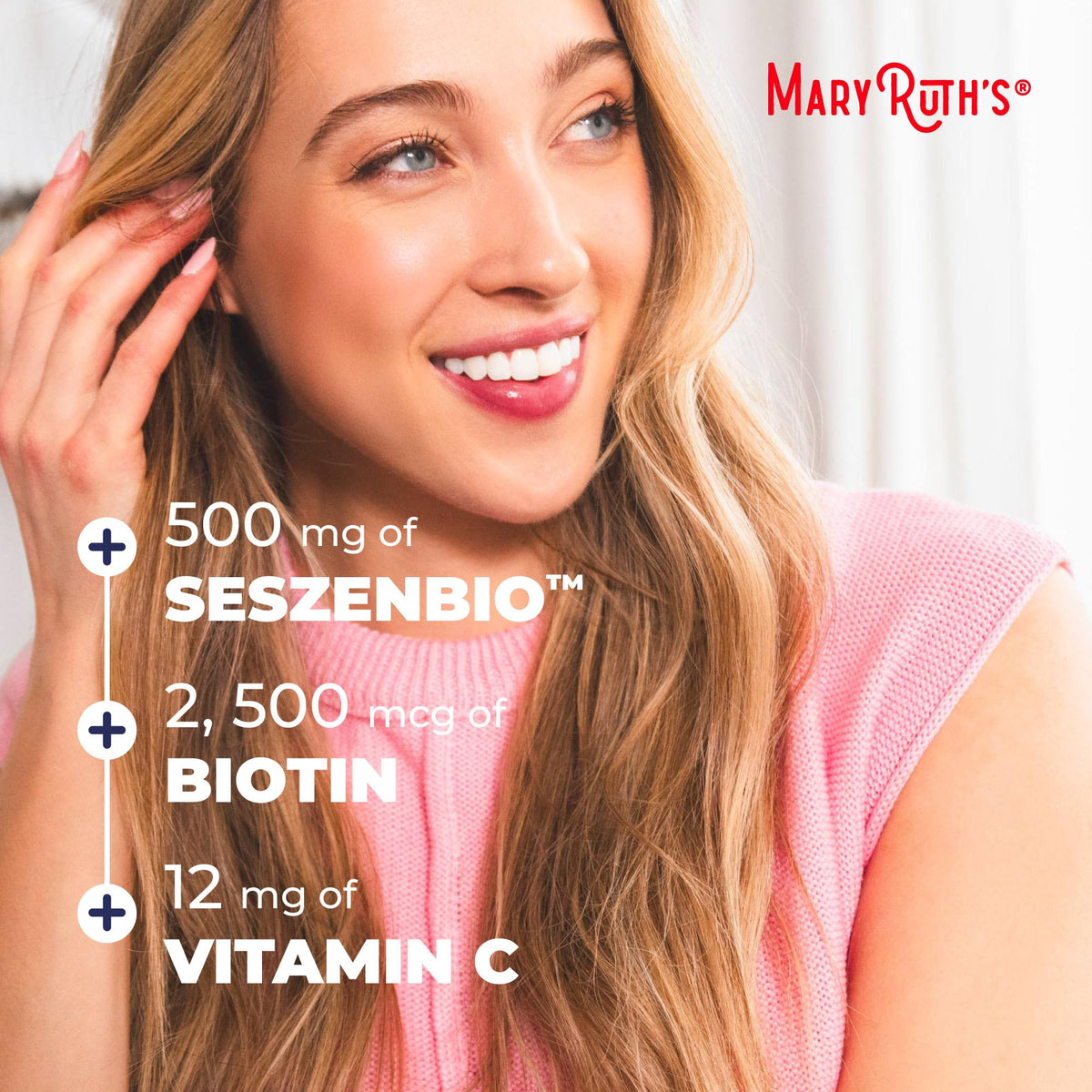 MARYRUTH'S lifestyle shot on bathroom counter showing daily use benefit