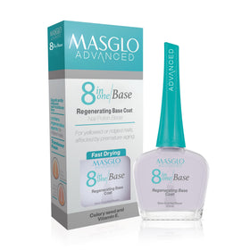MASGLO front packaging showing clear 8-in-1 base and benefit