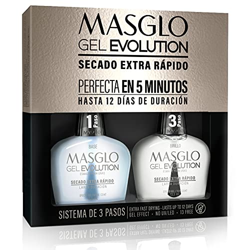 MASGLO three-step application scene showing base, color, and top for durability