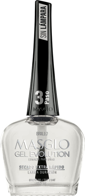 MASGLO top coat close-up revealing high-gloss finish and long-lasting shine