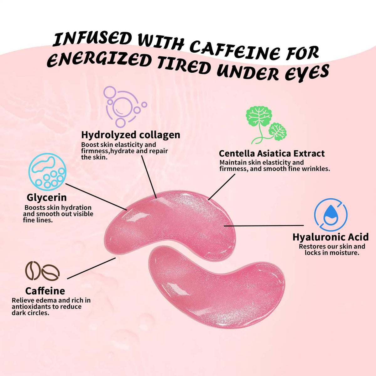 Model applying Maskiss under eye patches demonstrating easy use