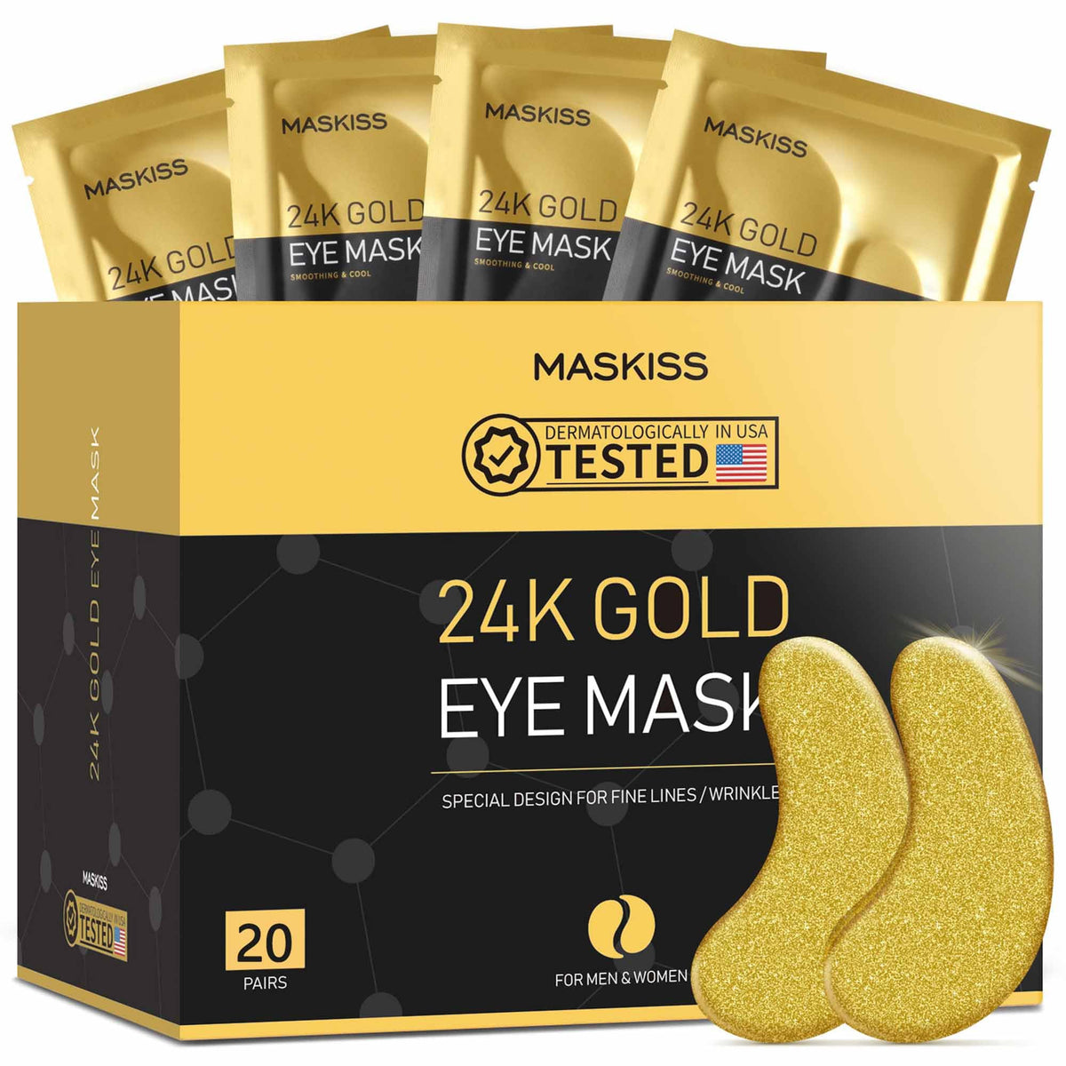Maskiss front box showing 20 pairs and product branding for quick recognition