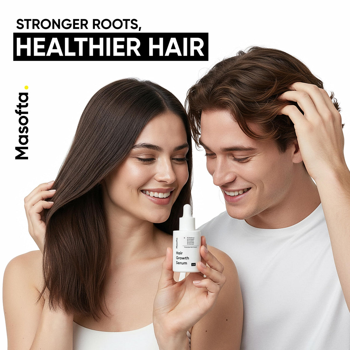 Masofta botanical display with rosemary and keratin highlighting nourishment