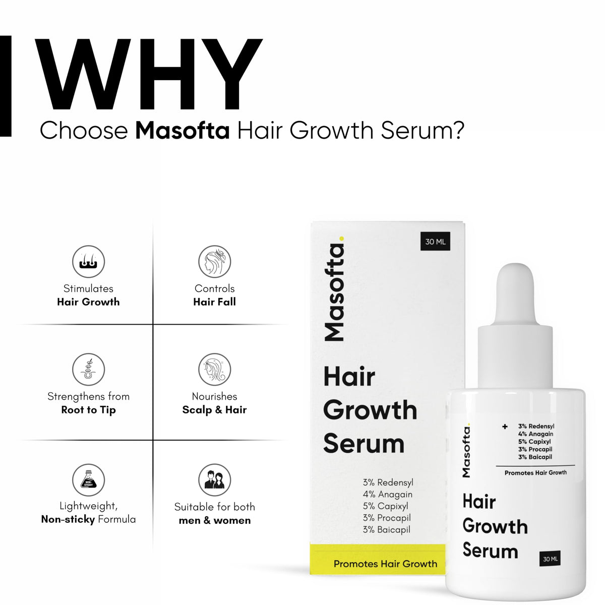 Masofta scalp application demo on model, illustrates easy daily massage benefit