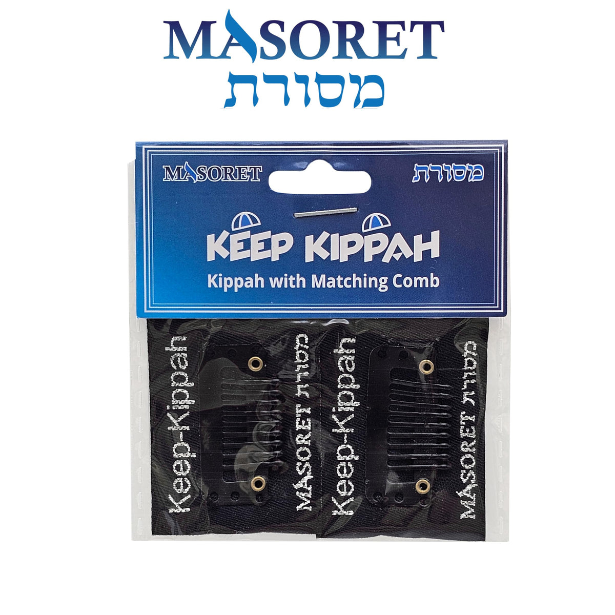 MASORET clips installed inside kippah demonstrating discreet secure placement